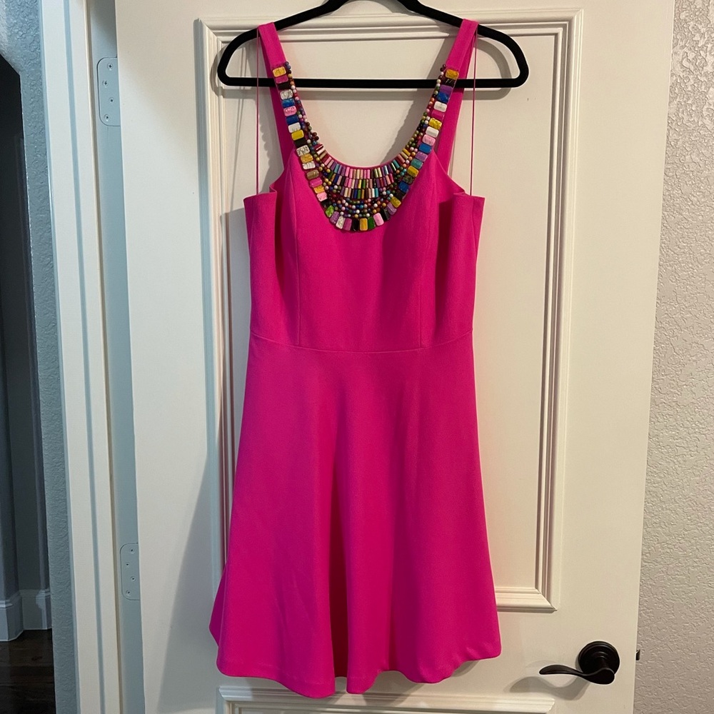 Gianni Bini Bright Pink Fit & Flare Dress